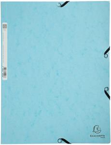 Exacompta Aquarel elastomap uit glanskarton, ft A4, met 3 kleppen en elastiek, pastelblauw