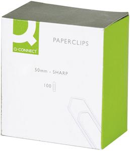 Q-CONNECT papierklemmen, 50 mm, doos van 100 stuks