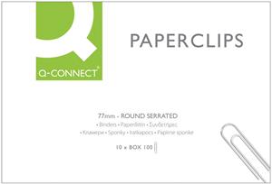 Q-CONNECT papierklemmen, 77 mm, doos van 100 stuks