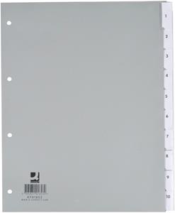 (2.58 EUR / StÃ¼ck) Q-CONNECT Kunststoffregister KF01853 blanko A4+ 0,12mm graue Fenstertabe zum wechseln 10-teilig