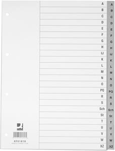 Q-CONNECT alfabetische tabbladen, A4, PP, met indexblad, 24 tabs, grijs