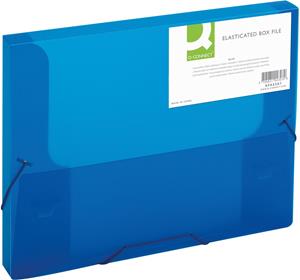 Q-CONNECT elastobox, met elastieken, A4, rug 25 mm, blauw