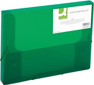 Q-CONNECT elastobox, met elastieken, A4, rug 25 mm, groen
