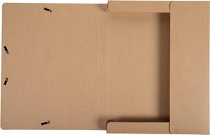 Exacompta Eterneco elastobox uit karton, ft A4, rug van 2,5 cm, met 3 kleppen, kraftbruin