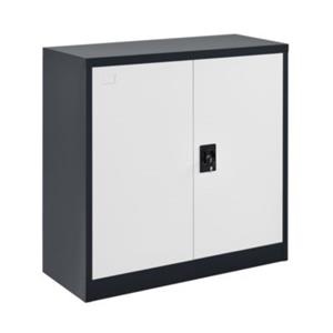 En.casa Aktenschrank Molise Büroschrank mit 2 Türen Metallschrank abschließbar Stahl 90x40x90cm in verschiedenen Farben grau/weiß
