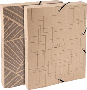 Exacompta Eterneco elastobox uit karton, ft A4, rug van 6 cm, met 3 kleppen, kraftbruin