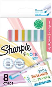 Markeerstift Sharpie S-note Duo blister Ã  8 kleuren