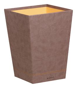 RHODIA Papierkorb, aus Kunstleder, schokolade
