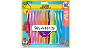 Paper Mate fineliner Flair Scent, blister met 12 stuks in geassorteerde kleuren