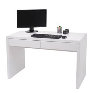 HWC Mendler Schreibtisch Hochglanz 100x60cm weiß