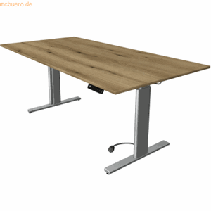 Kerkmann Sitz-/Stehtisch Move 3 BxTxH 200x100x72-120cm silber/eiche