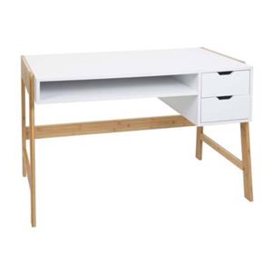 HWC Mendler Schreibtisch mit Schublade weiß