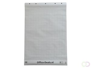 OfficeDeals Office-Deals Flipoverpapier - Blanco en geruit - 50 vellen - Ongevouwen