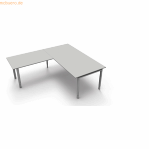 Kerkmann Schreibtisch Form5 200 200x100x68-82cm / Anbau 120x80cm licht