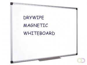 OfficeDeals Whiteboard Quantore 90x120cm magnetisch gelakt staal + whiteboard starterkit