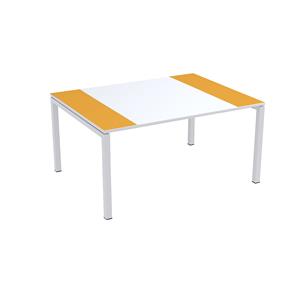 Paperflow Konferenztisch easyDesk, HxBxT 750 x 1500 x 1160 mm, weiß/orange