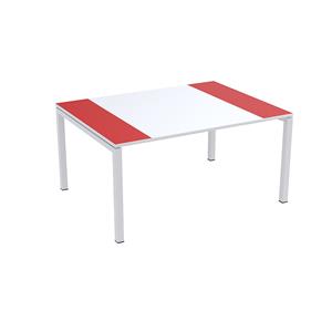 Paperflow Konferenztisch easyDesk, HxBxT 750 x 1500 x 1160 mm, weiß/rot