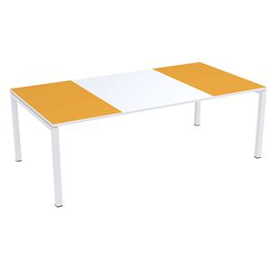 Paperflow easyDesk conferentietafel, h x b x d = 750 x 2200 x 1140 mm, wit/oranje