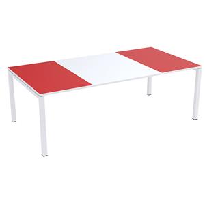 Paperflow easyDesk conferentietafel, h x b x d = 750 x 2200 x 1140 mm, wit/rood