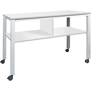 Multifunctionele tafel E2008, mobiel, frame wit, blad wit