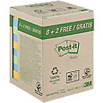 Post-it Haftnotizen Recycling Notes, 76 x 76 mm, 8+2 GRATIS