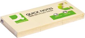 Q-CONNECT Quick Notes Recycled, ft 38 x 51 mm, 100 vel, pak van 3 blokken, geel