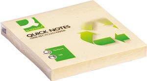 Q-CONNECT Quick Notes Recycled, ft 76 x 76 mm, 100 vel, geel