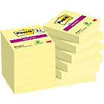 Post-It Super Sticky Notes 622-SSCY 47,6 x 47,6 mm 90 Vellen per blok Geel Vierkant Effen Pak van 12 (8+4 gratis)