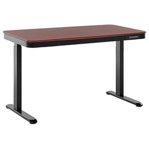 Beliani - Schreibtisch verstellbar Holzoptik dunkelbraun / schwarz 120x60cm USB-Port Kenly - Dunkler Holzfarbton