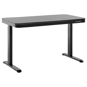 beliani Höhenverstellbarer Schreibtisch schwarz 120 x 60 cm mit USB-Port Schublade Kenly - Schwarz