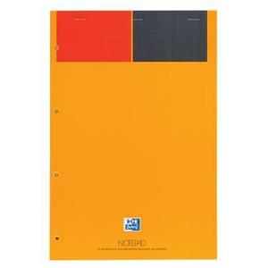 Bloc agrafé + perforé A4+ 160 pages 80g jaune ligné 6mm - Oxford