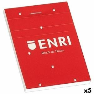 Schein Notizblock Enri Rot A4 80 Bettlaken (5 Stück)