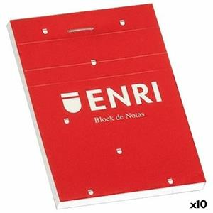 Schein Notizblock Enri Rot 80 Bettlaken A6 (10 Stück)