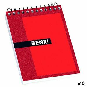 Schein Notizblock Enri Rot 4 Mm 80 Bettlaken 1/16" (10 Stück)