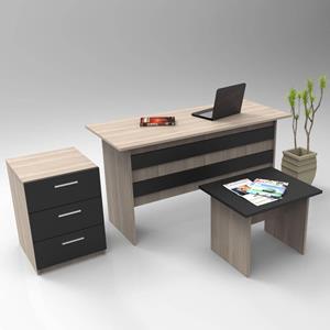Kalune Design | Set van bureau met bijzettafel en ladekastje Chip