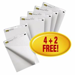 Post-It Meeting chart 3m  559 super sticky 635x762mm blanco 4+2 gratis