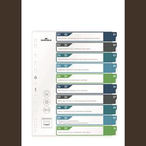 Durable Ordnerregister PP 1-10 farbige Taben beschriftbar A4+ hoch 245