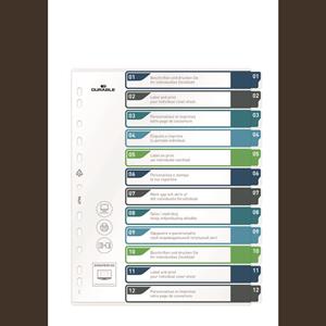 Durable Ordnerregister PP 1-12 farbige Taben beschriftbar A4+ hoch 245