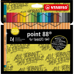 Stabilo 6 x  Fineliner point 88 Etui Snooze One VE=24 Farben