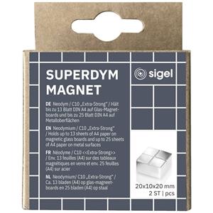Sigel SuperDym-Magnet C10 Cube silber extra stark 20x10x20mm VE=2 Stüc