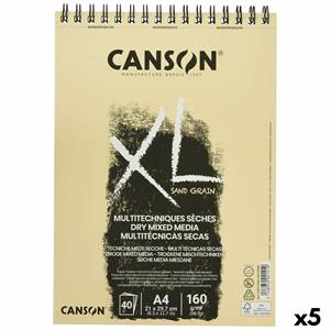 Zeichenblock Canson Xl Sand Natürlich A4 40 Bettlaken 160 G/m2 5 Stück