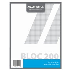 Aurora Kladblok  210x270mm ruit 5x5mm 200vel | 5 stuks