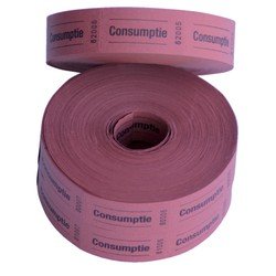 Combicraft Consumptiebon  57x30mm 2-zijdig 2x1000 stuks rood