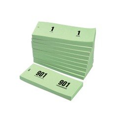 Office Nummerblok 42x105mm nummering 1-1000 groen 10 stuks