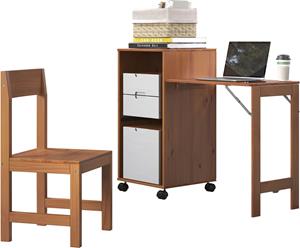 Inter-Furn Schreibtisch Ostra, (2 St.), smart mit aufklappbarer Arbeitsplatte von 50 zu 122 cm erweiterbar