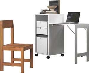 Inter-Furn Schreibtisch Ostra, (2 St.), smart mit aufklappbarer Arbeitsplatte von 50 zu 122 cm erweiterbar