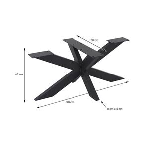 ML-DESIGN Tischbein X-Design, schwarz, 98x58x43 cm, aus Metall