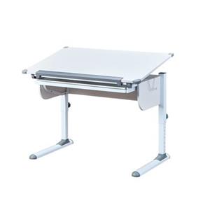 Ebuy24 - Stog Schreibtisch mit hebe/senk Platte und 1 Schubladen weiss und grau.