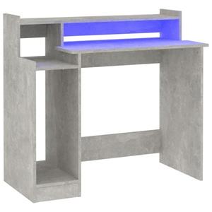 VidaXL Bureau met LED-verlichting 97x90x45 cm bewerkt hout betongrijs