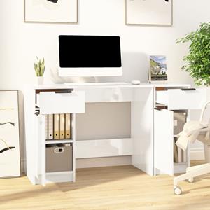 Vidaxl Schreibtisch Mit Beistellschrank Hochglanz-weiß Holzwerkstoff